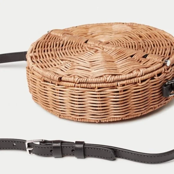 Aritzia Auxiliary Provence Wicker Bag (Brown/ Black) - Picture 4 of 8